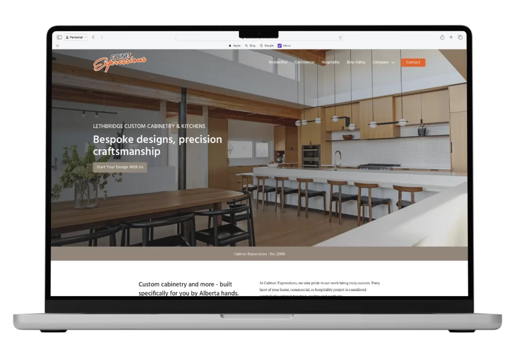 Wordpress website for cabinet maker in Lethbridge