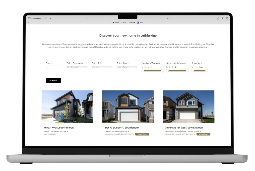 Website for Lethbridge home builder